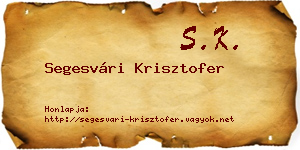 Segesvári Krisztofer névjegykártya