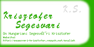 krisztofer segesvari business card